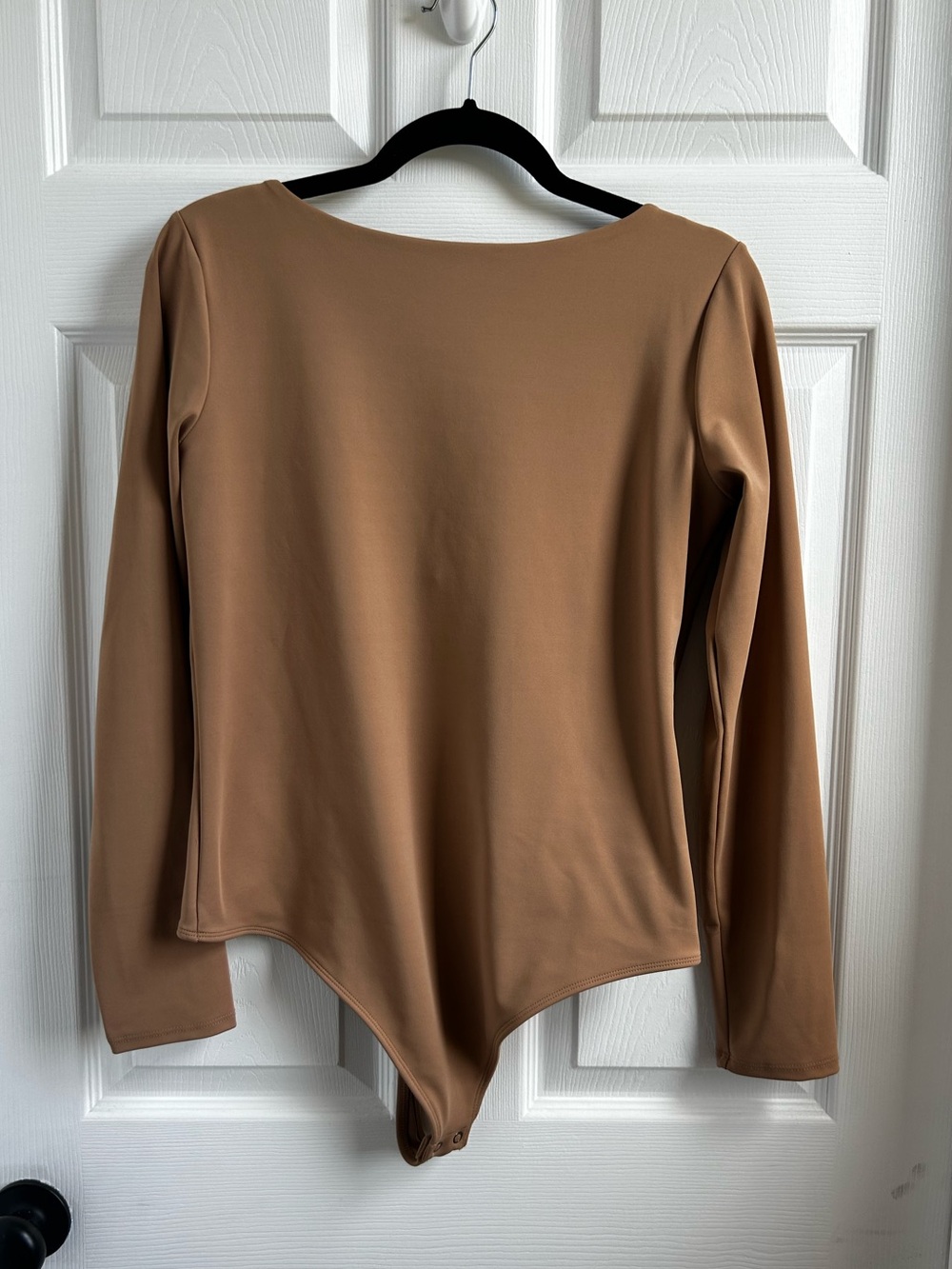Express Long Sleeve Body Sculpt Bodysuit - tan